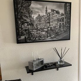 Customer photo: AMSTERDAM Flower Canal black & white by Melanie Viola, on canvas