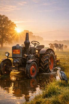 Lanz Bulldog Traktor im Morgenlicht