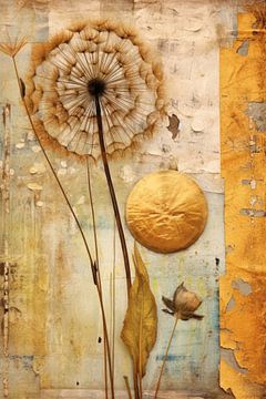 Floral fantasy: abstract dandelion art with a rustic touch by Floral  Abstractions