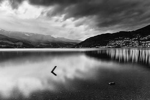 The lake near Voss just after sunset