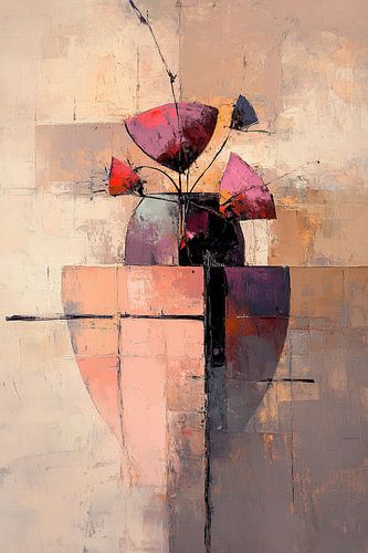 Équilibre des couleurs | Art moderne en rouge et orange sur Zen et Plus