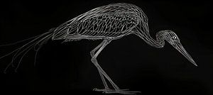Gemälde Reiher Silhouette