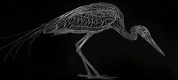 Schilderij Reiger Silhouet van Kunst Kriebels