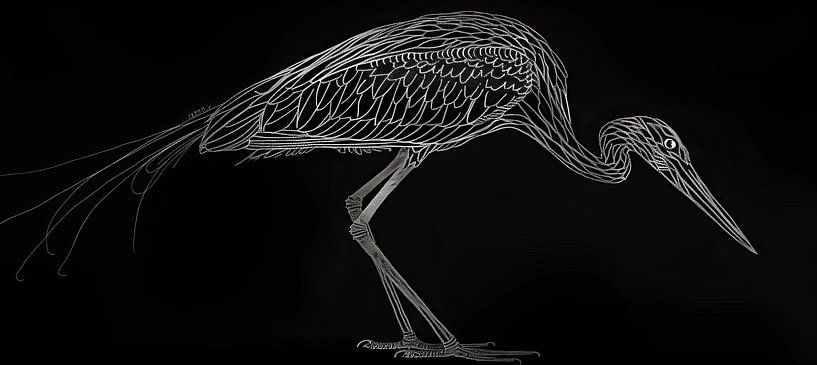 Painting Heron Silhouette by Art Whims