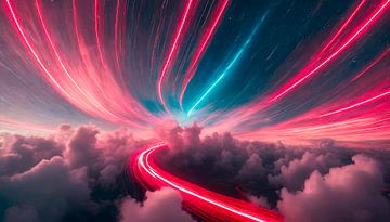 Wolken met fluorescerende kleuren van Mustafa Kurnaz