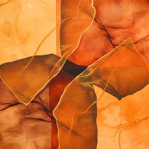 Organisch & abstrakt. Transparente Texturen in warmen Orangetönen