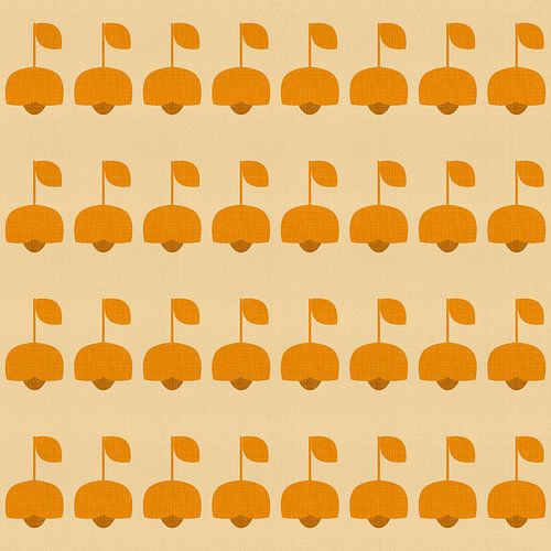 70s vibes vintage patroon in geel en bruin