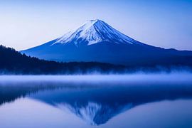 Snow-covered mountain mirror in the lake by Poster Art Shop