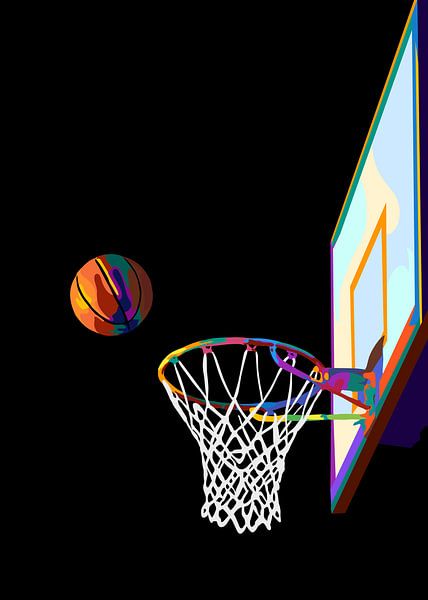 Basketbal in popart van IHSANUDDIN .