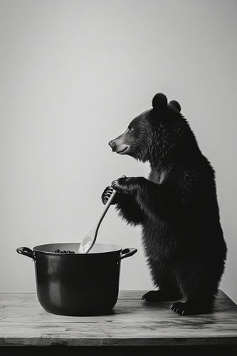 Bär in der Küche