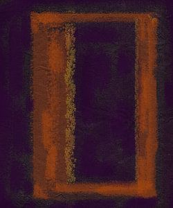 Frame in abstractie, paars - oranje van Rietje Bulthuis