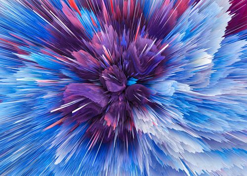 Fleur violette dans un mouvement abstrait