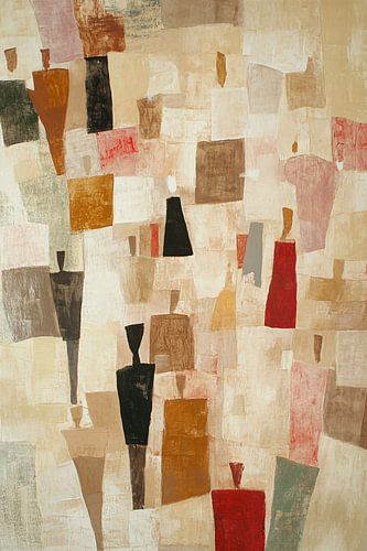 Abstracte silhouetten met warme tinten