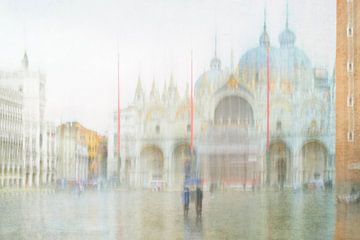 De kathedraal van Venetië in aquarel van Truus Nijland