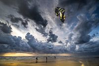 Kite surfers before the storm
