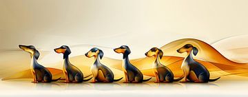 In the Shadow of the Line: Dachshunds in Abstraction by Karina Brouwer