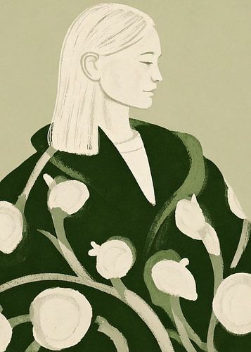 modern art abstract green Frida 10