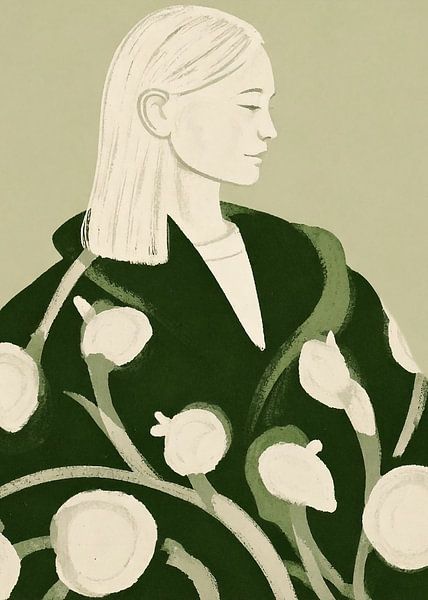 modern art abstract green Frida 10 von TW living