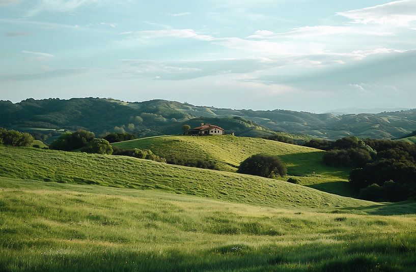 Zachte heuvels, warm licht van fernlichtsicht