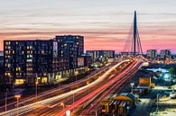 Prins Claus brug en Kanaleneiland bij zonsondergang van Renzo Gerritsen thumbnail