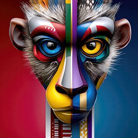 PopArt Split Instinct - The split gaze by Klaus Tesching - Art-AI