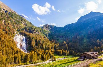 Grawa-waterval in het Stubaital in Tirol van Werner Dieterich