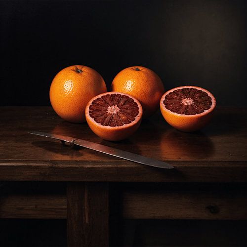 Blood oranges Still life