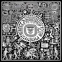 Egocentrisch abstract stijl Keith Haring