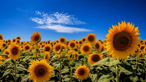 Veld van zonnebloemen