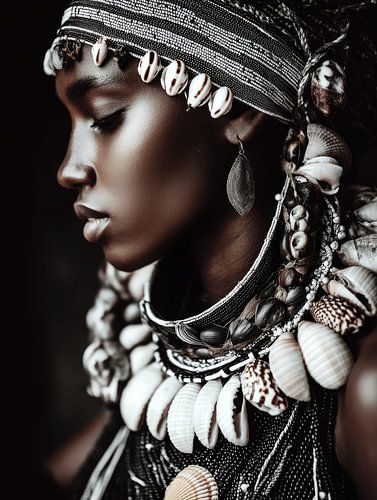 Femme africaine avec des bijoux ethniques