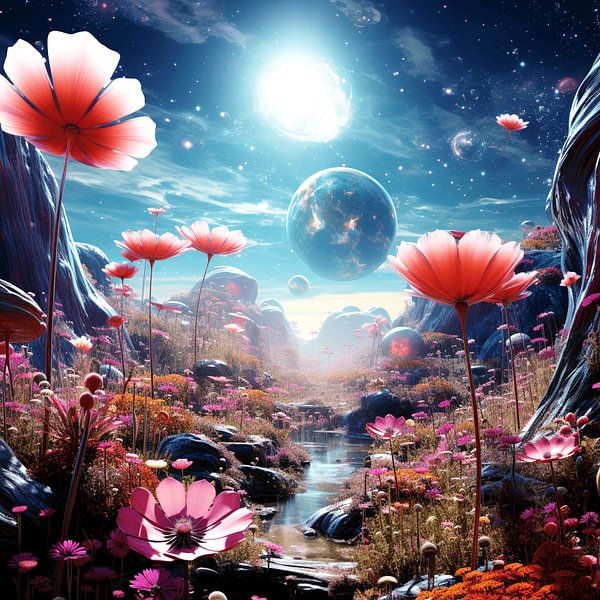 Planetary universe flowers Landscape fantastically beautiful by gm_designs