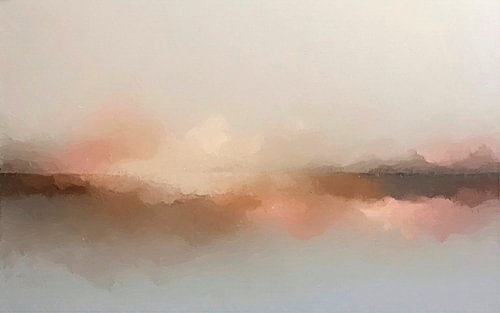 Un paysage abstrait moderne aux douces teintes terreuses.