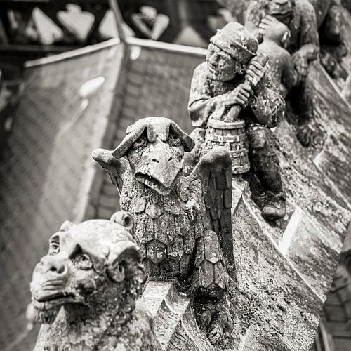 The air arch statues or spouts of St. John's Cathedral in 's-Hertogenbosch,