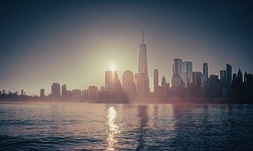 Skyline de New York au lever du soleil, États-Unis sur Patrick Groß