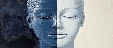 Two face halves in contrasting colours by Poster Art Shop