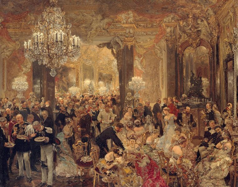 The Dinner at the Ball, Adolph von Menzel by Masterful Masters