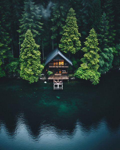 Haus am See von fernlichtsicht