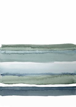 Aquarel blauw groene strepen