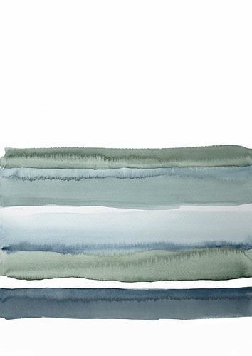 Aquarel blauw groene strepen