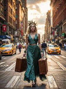 La liberté au niveau de la ville : Lady Liberty en mouvement