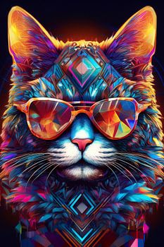 Chat avec lunettes de soleil