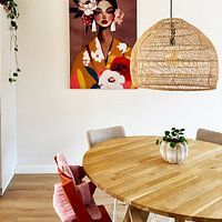 Klantfoto: Kleurrijk modern portret van Carla Van Iersel, als ArtFrame