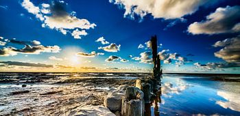 coucher de soleil sur les vasières