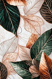 Gold leaf pattern by Poster Art Shop