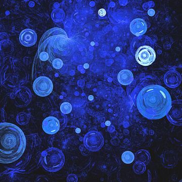 Ocean Gems | Donkerblauw Marine Geometrisch Abstract van Menega Sabidussi
