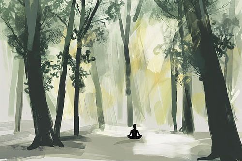 Méditation dans une forêt paisible