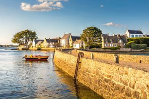 Die Pont de Saint-Cado mit Blick zur Ile de Saint-Cado, Bretagne