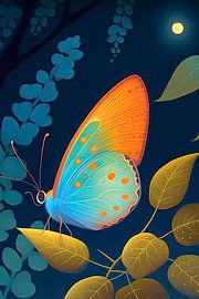 Kleurrijk Dierportret: Vlinder van Christian Ovís