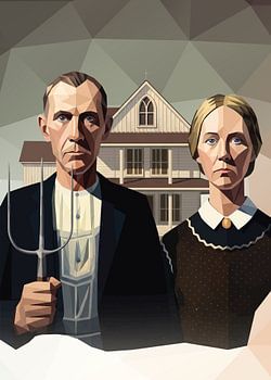 Amerikanischer Gothic Lowpoly