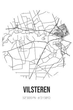 Vilsteren (Overijssel) | Karte | Schwarz und Weiß von Rezona